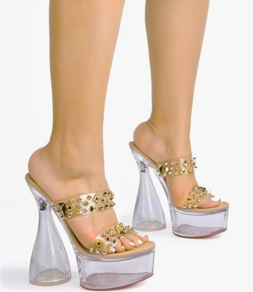 Cape Robbin NAJU Heels Nude Clear, Size 8